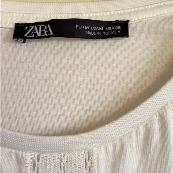Zara Crochet T-Shirt in Ecru NWOT - Picture 6 of 8